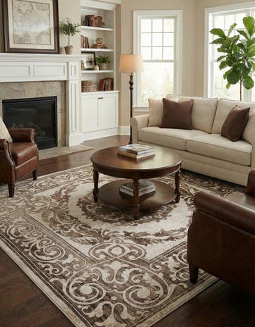 Chocolate Brown Hermitage Square Rug