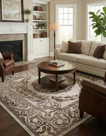 Chocolate Brown Hermitage Square Rug