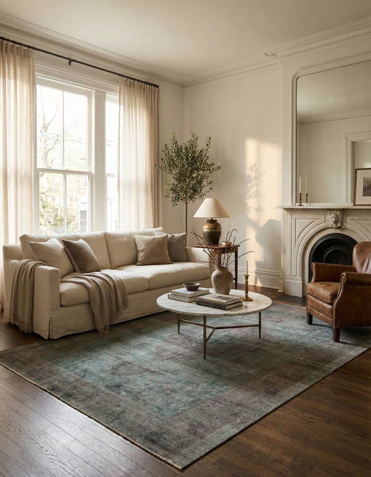 Detail image of 6' 5 x 9' 3  Hand Knotted Ultra Vintage Persian Wool Rug