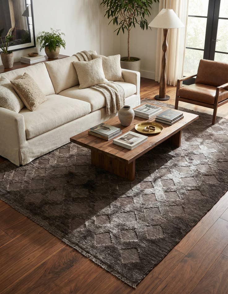 Detail image of 5' 9 x 8'  Hand Knotted Moroccan Wool Rug