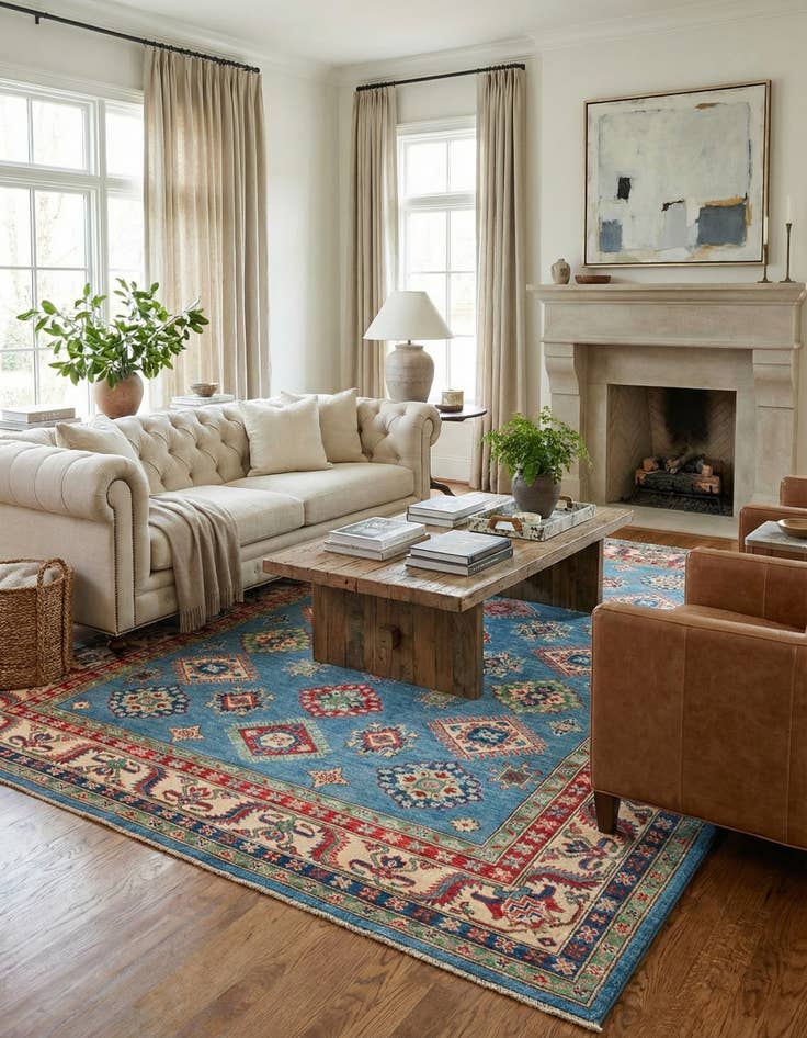 Detail image of 6' x 8' 10  Hand Knotted Kazak Rug