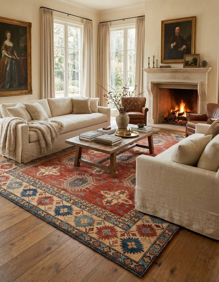 Detail image of 9' x 12' 2  Hand Knotted Ziegler Wool Rug