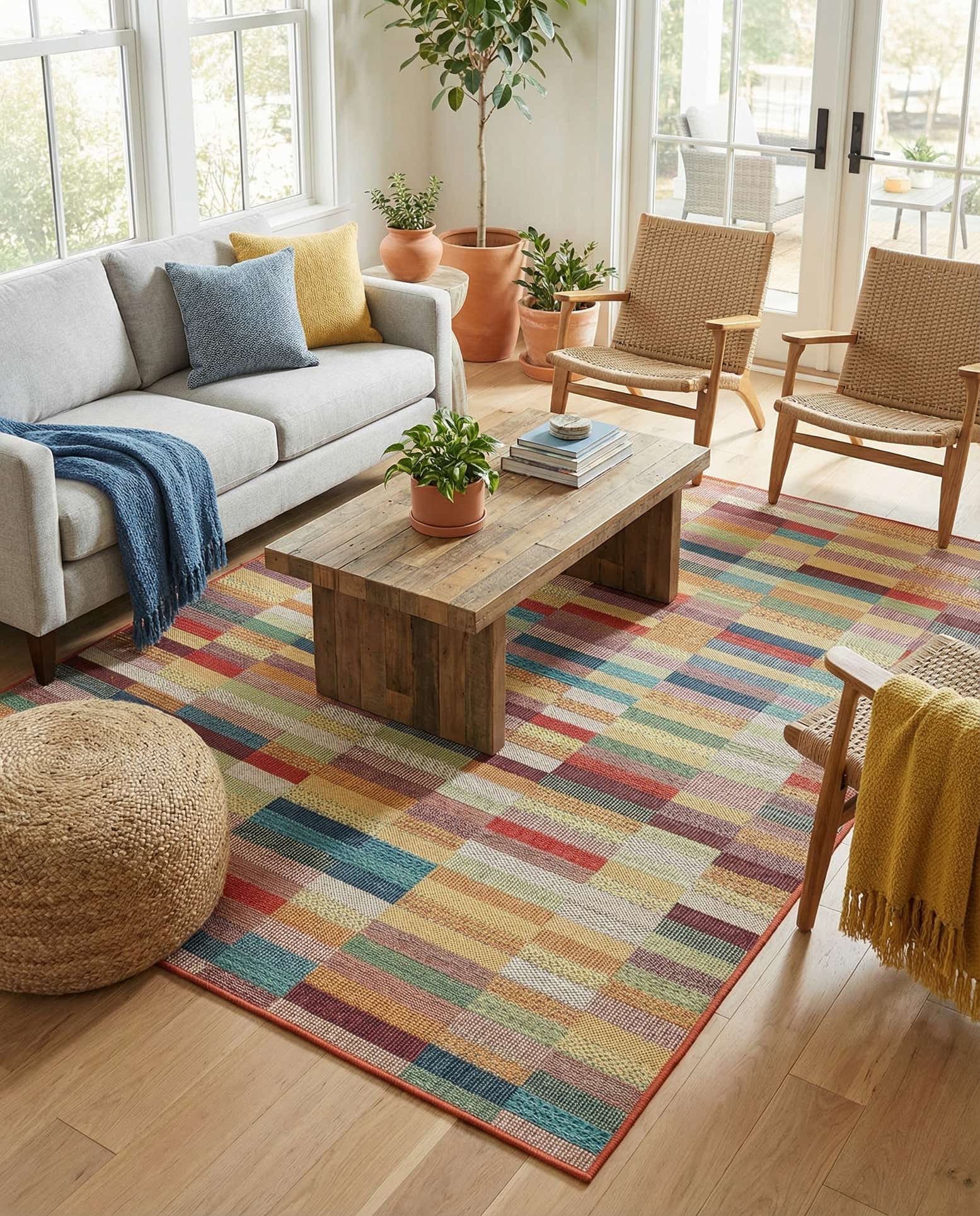 6' 1 x 9' Easy-Clean Baja Indoor / Outdoor Rug