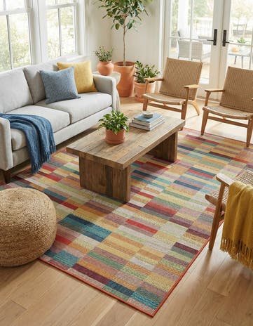 6' 1 x 9' Easy-Clean Baja Indoor / Outdoor Rug