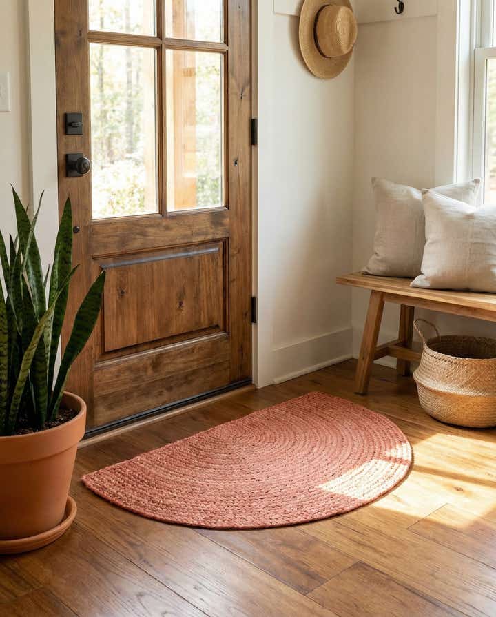 2' 2 x 3' 7 Handmade Braided Jute Hearth Rug