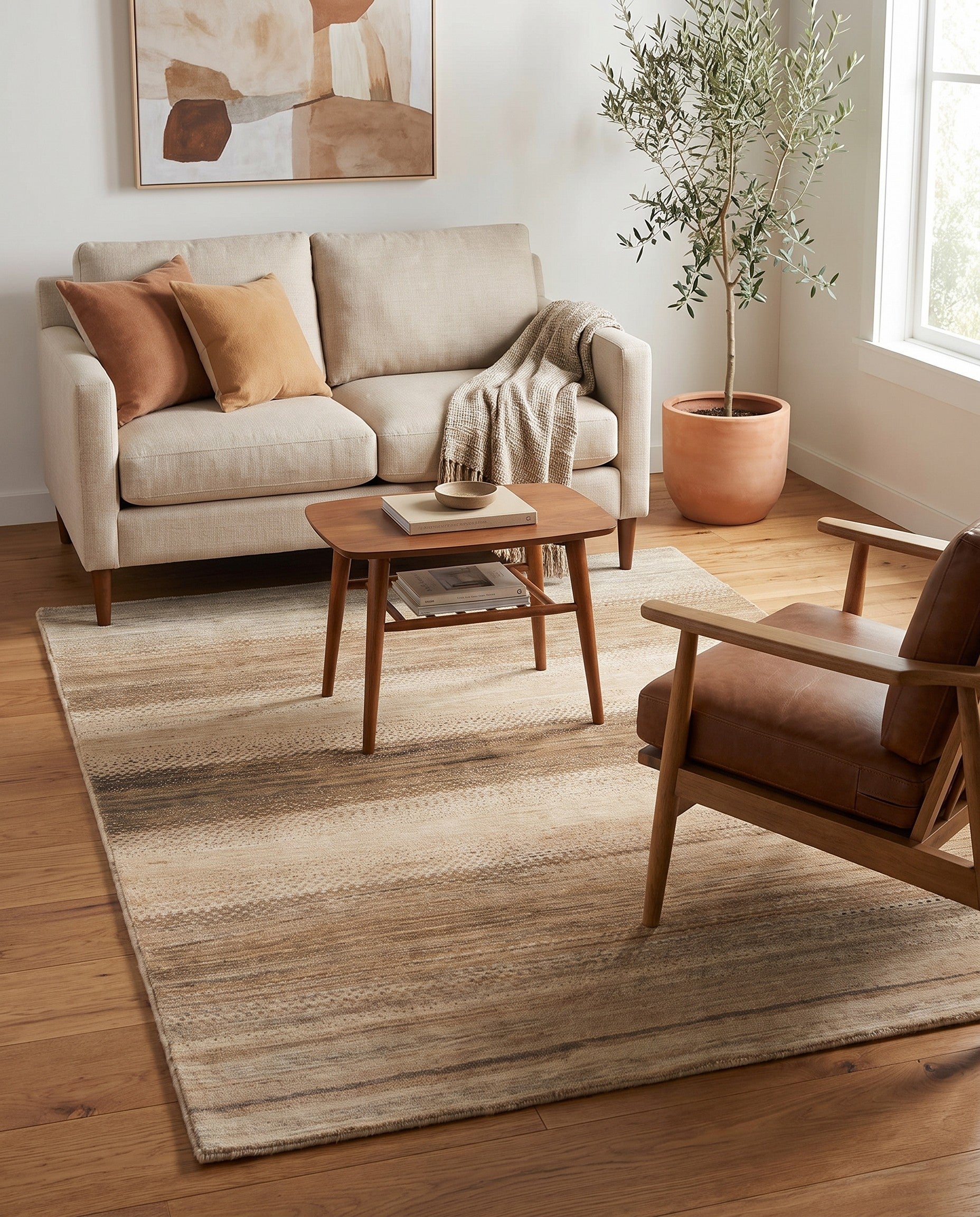 4' 10 x 6' 5 Hand Knotted Modern Ziegler Rug