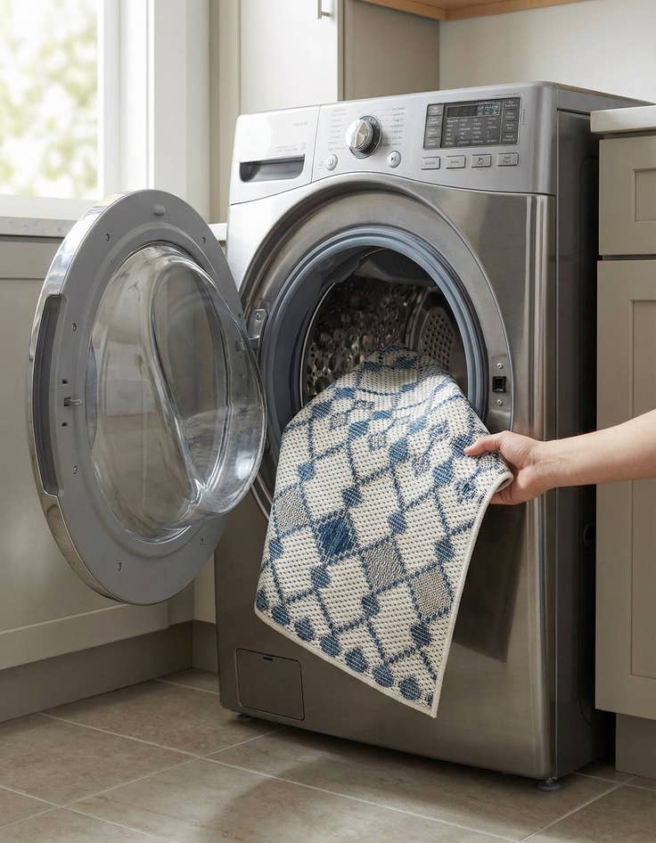 Detail image of 2' x 3'  Washable Trellis Indoor / Outdoor Rug