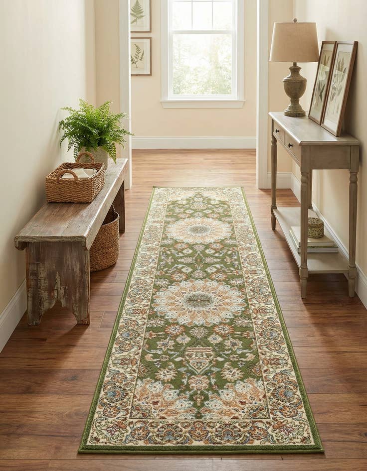 Detail image of 2' x 8'  Washable Traditional Indoor / Outdoor Runner Rug