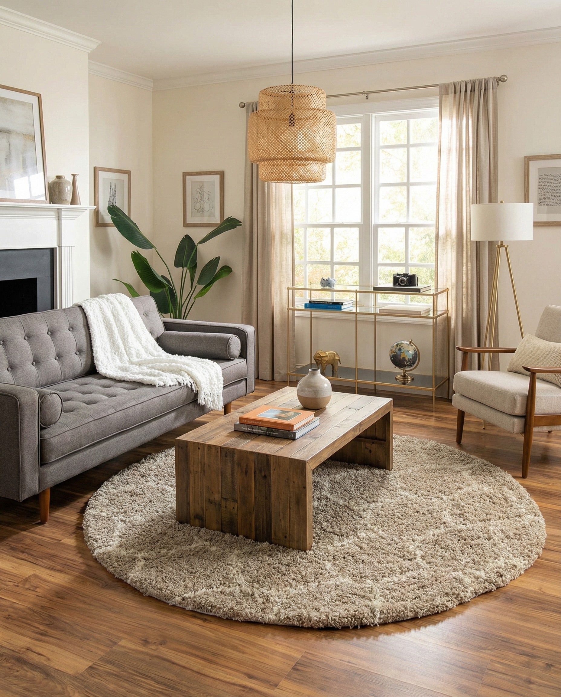  10' x 10' Lattice Shag Round Rug