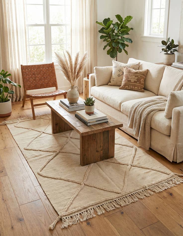 Detail image of 3' 6 x 5' 2  Hand Knotted Moroccan Wool Rug