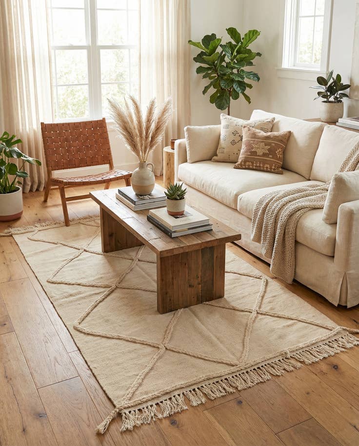 Detail image of 3' 6 x 5' 2 Hand Knotted Moroccan Wool Rug
