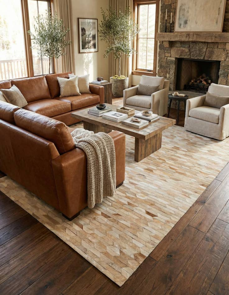 Detail image of 5' 3 x 7' 5 Cowhide Rug