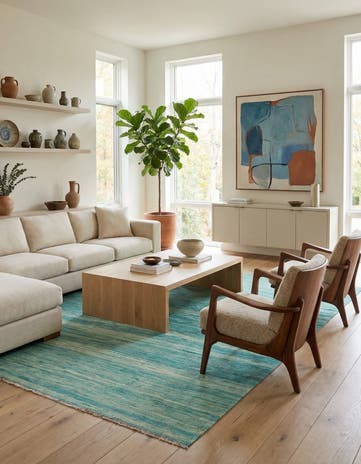 5' 8 x 8' Hand Woven Kilim Modern Wool Rug