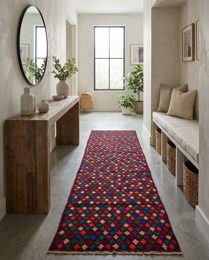 2' 9 x 9' 3 Hand Knotted Balouch Wool Runner Rug