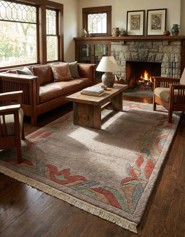 Detail image of 4' x 6'  Hand Knotted Nepal Wool Rug