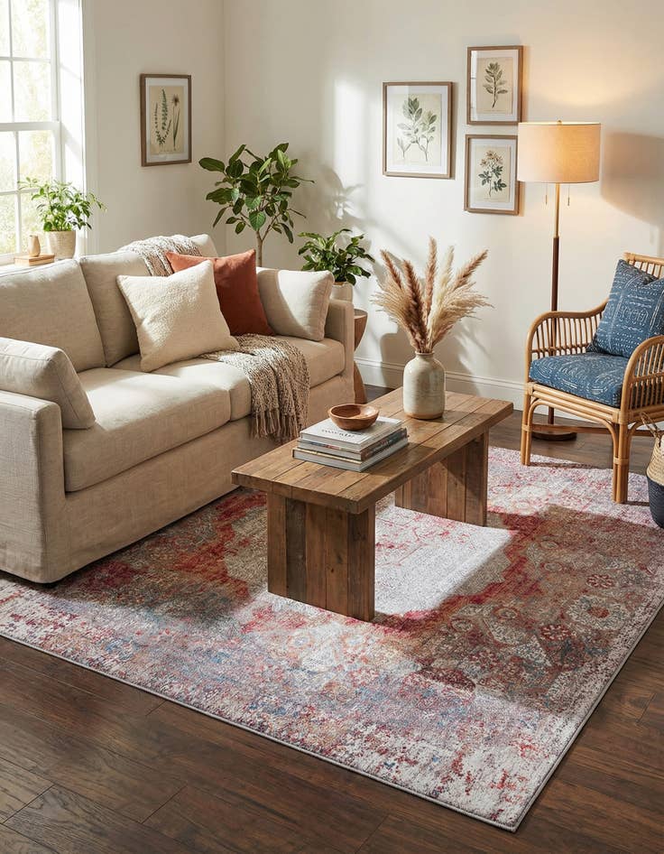 Detail image of  5' x 5'  Washable Yara Square Rug