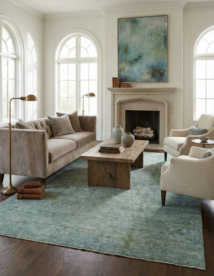 Detail image of  5' 10 x 9' 7  Hand Knotted Over-Dyed Ziegler Rug