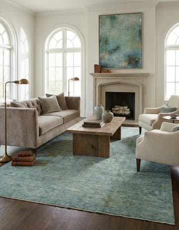 5' 10 x 9' 7 Hand Knotted Over-Dyed Ziegler Rug