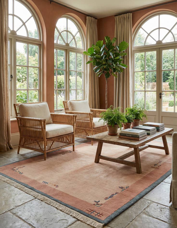 Detail image of 5' 7 x 7' 9  Hand Knotted Tibet Wool Rug