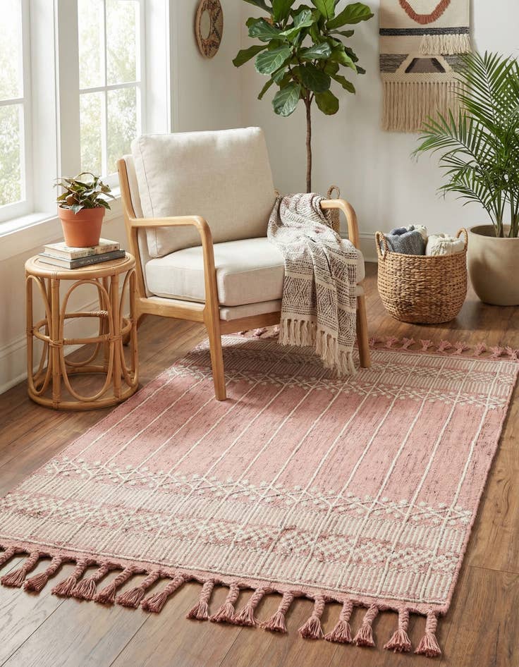 Detail image of 4' 1 x 6' 1 Easy-Clean Eco Bohemian Indoor / Outdoor Rug