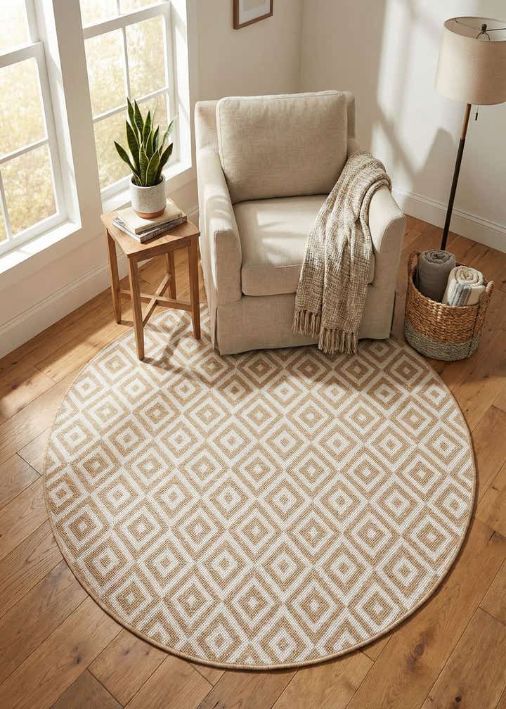4' x 4' Easy-Clean Jill Zarin Costa Rica Indoor / Outdoor Round Rug