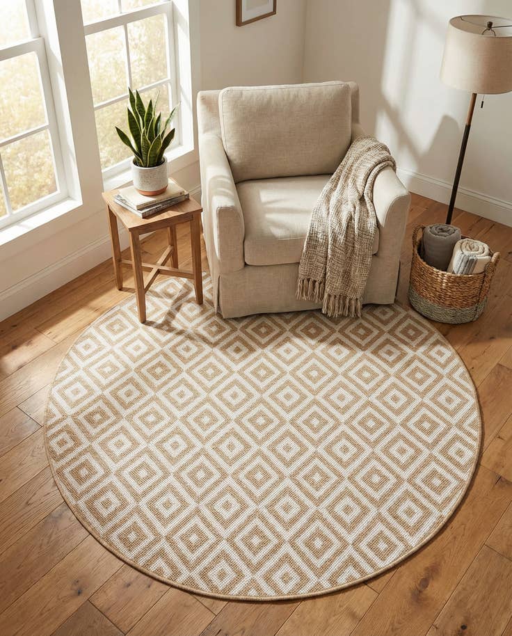 Detail image of 4' x 4' Easy-Clean Jill Zarin Costa Rica Indoor / Outdoor Round Rug
