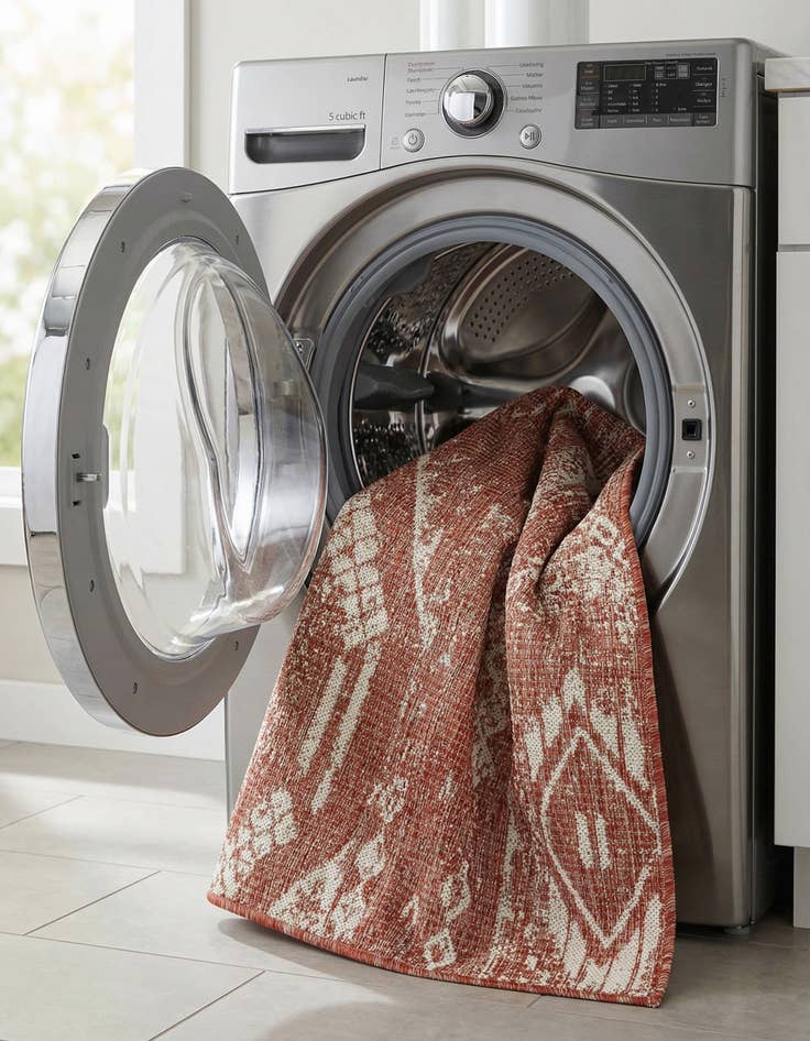 Detail image of  2' x 3'  Washable Bohemian Indoor / Outdoor Rug