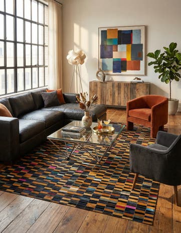 5' 1 x 8' Cowhide - Patchwork Rug