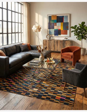 5' 1 x 8' Cowhide - Patchwork Rug
