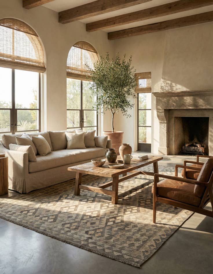 Detail image of 7' 1 x 9' 7  Hand Woven Kilim Maymana Wool Rug