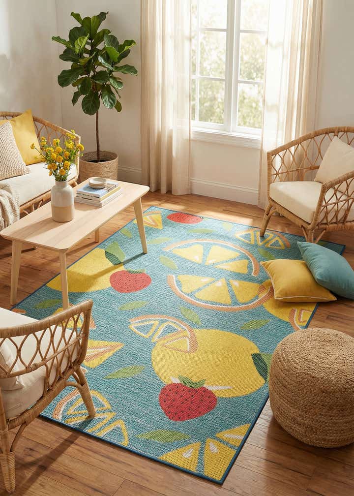 5' 3 x 8' Easy-Clean Baja Indoor / Outdoor Rug