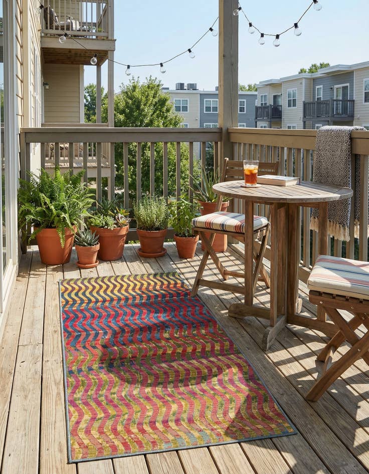 Detail image of 2' 7 x 5' 3  Washable Modern Indoor / Outdoor Runner Rug