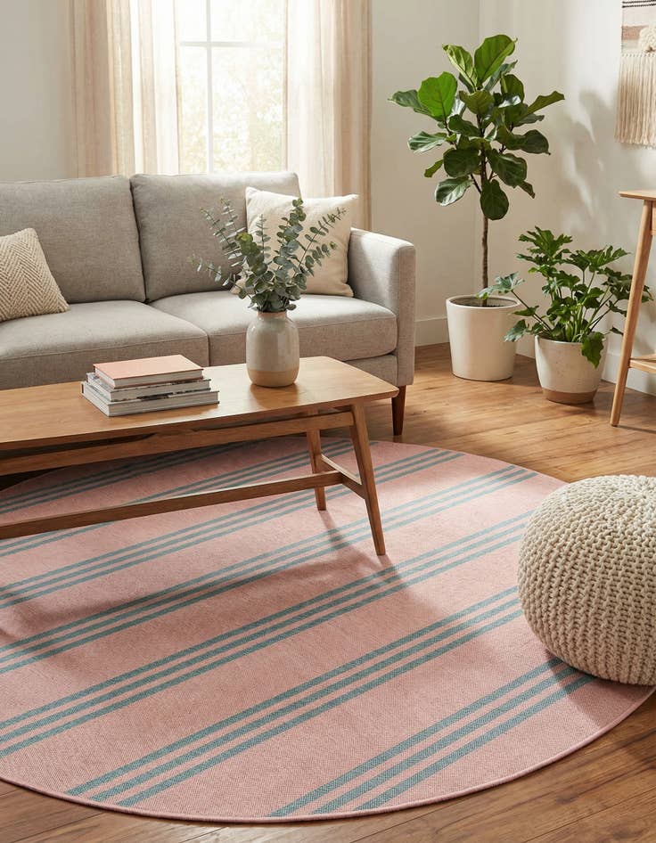 Detail image of 7' x 7'  Washable Jill Zarin Anguilla Indoor / Outdoor Round Rug