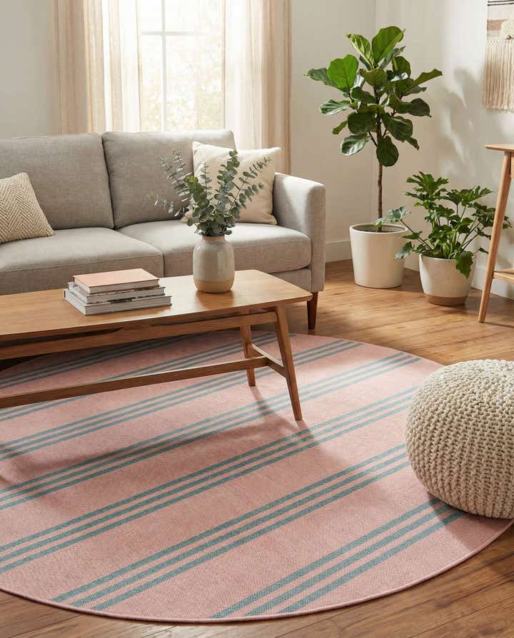 7' x 7' Easy-Clean Jill Zarin Anguilla Indoor / Outdoor Round Rug