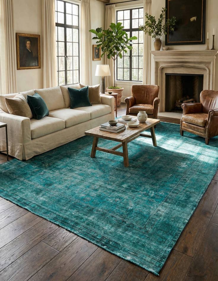 Detail image of 9' 6 x 12' 9 Hand Knotted Ultra Vintage Persian Wool Rug