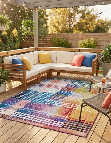 8' x 10' Easy-Clean Modern Indoor / Outdoor Rug