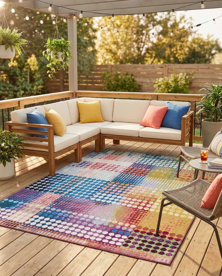 8' x 10' Easy-Clean Modern Indoor / Outdoor Rug