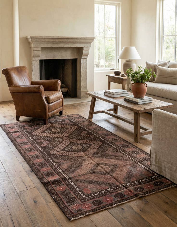 Detail image of 3' 4 x 6' 1  Hand Knotted Ultra Vintage Persian Wool Rug