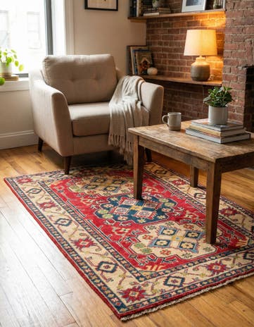 3' 3 x 4' 10 Hand Knotted Kazak Rug