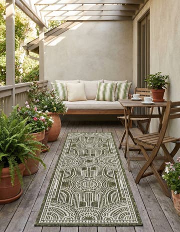 2' x 6' Easy-Clean Traditional Indoor / Outdoor Runner Rug