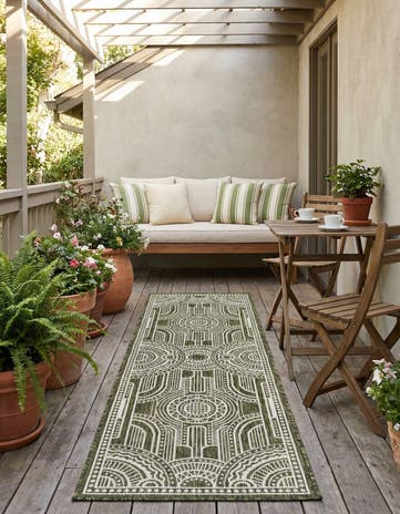 2' x 6' Easy-Clean Traditional Indoor / Outdoor Runner Rug