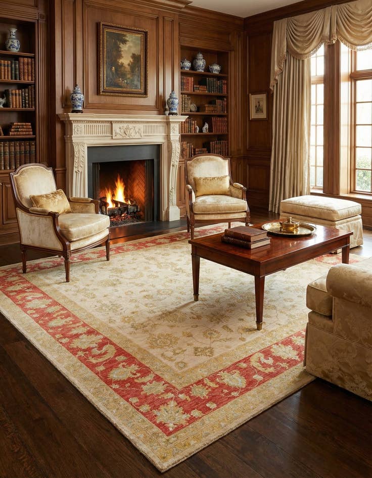 Detail image of 11' 3 x 11' 5 Kaizar Wool Square Rug