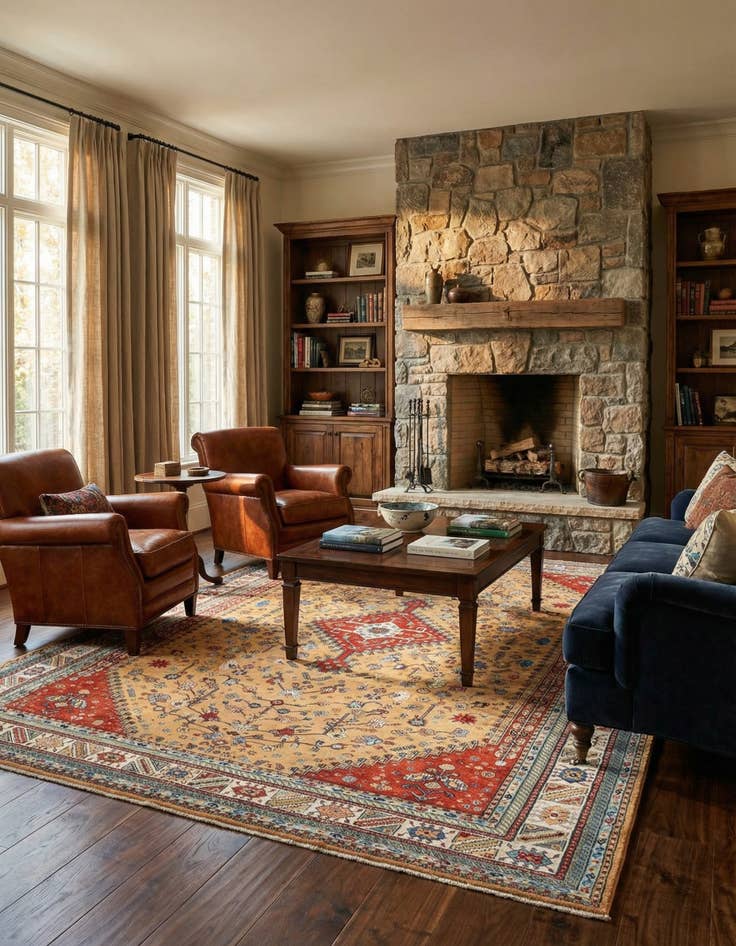 Detail image of 8' 4 x 12' 1  Hand Knotted Luribaft Rug