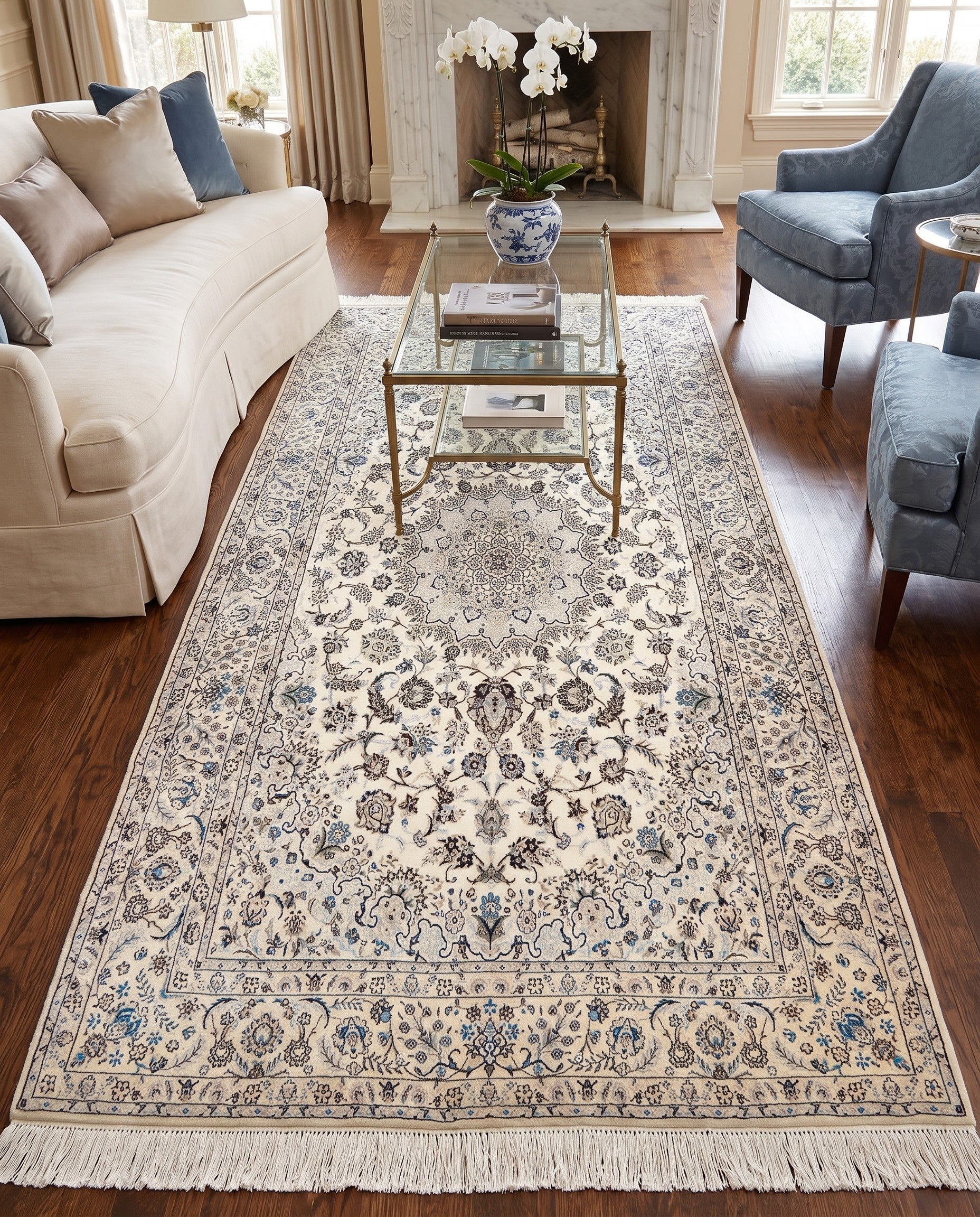 4' 11 x 8' 4 Hand Knotted Nain Rug