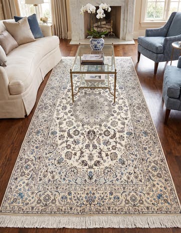 4' 11 x 8' 4 Hand Knotted Nain Rug