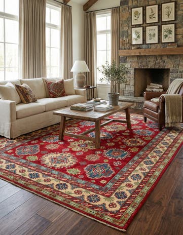 6' 8 x 9' 8 Hand Knotted Kazak Rug