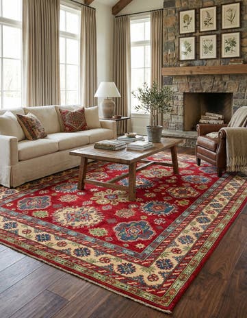 6' 8 x 9' 8 Hand Knotted Kazak Rug
