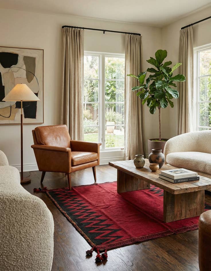 Detail image of 4' x 4' 2  Hand Woven Kilim Modern Wool Square Rug