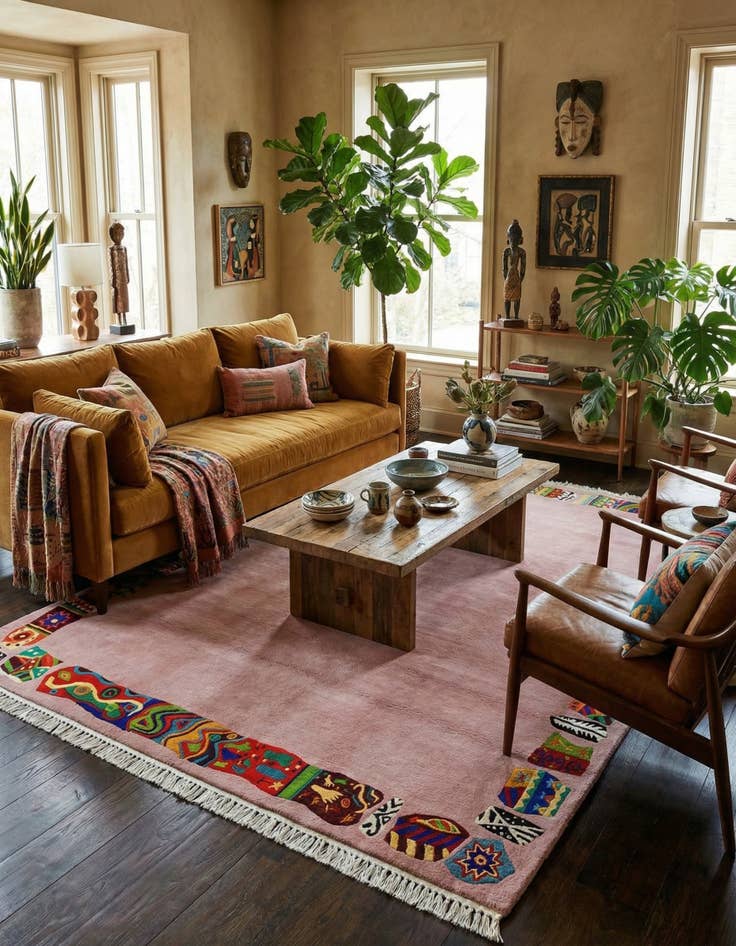 Detail image of 6' 8 x 8' 2  Hand Knotted Nepal Wool Rug