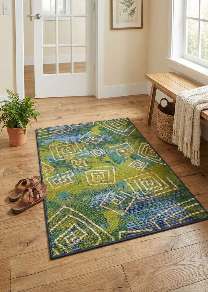 2' 2 x 3' Easy-Clean Modern Indoor / Outdoor Rug